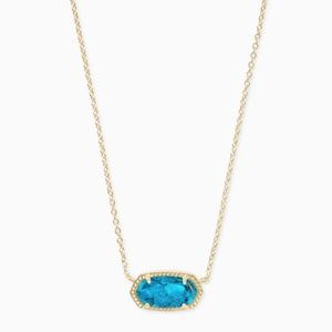 Kendra Scott Elisa Pendant Necklace In Gold Bronze Veined Turquoise